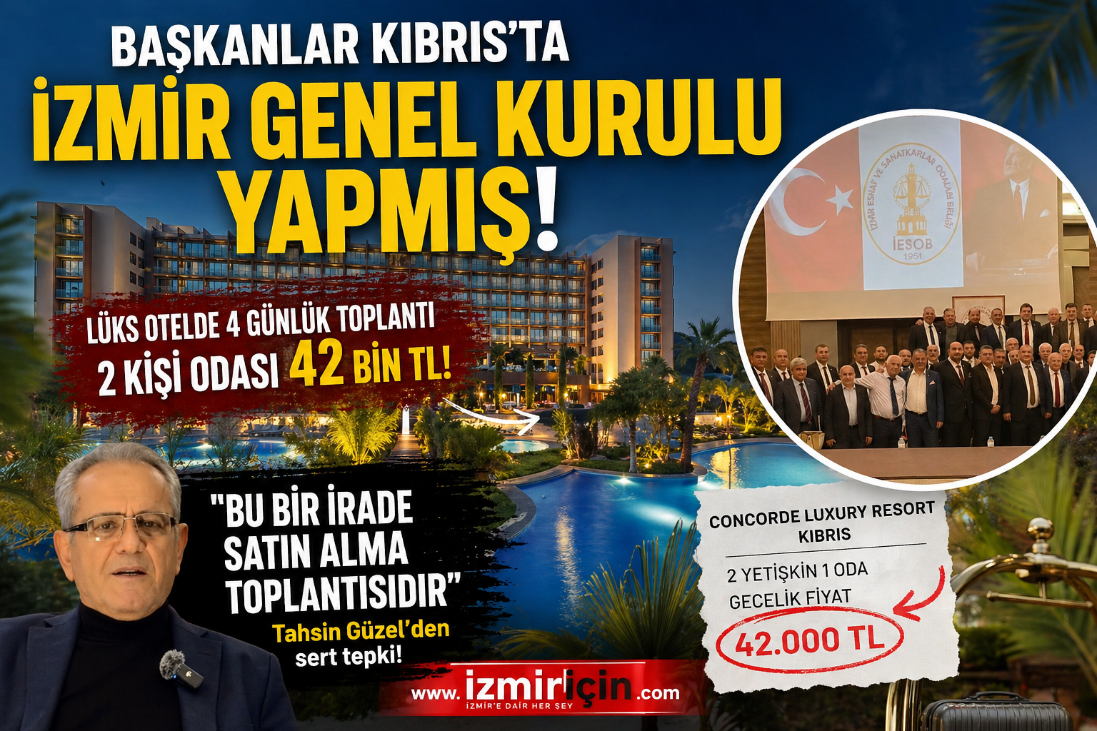“Esnaf siftahı düşünürken, başkanlar Kıbrıs’ta 42 bin TL’lik odalarda ‘genel