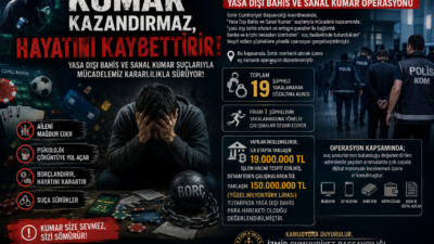 YASA DIŞI BAHİS VE SANAL KUMAR OPERASYONU: 19 GÖZALTI İzmir