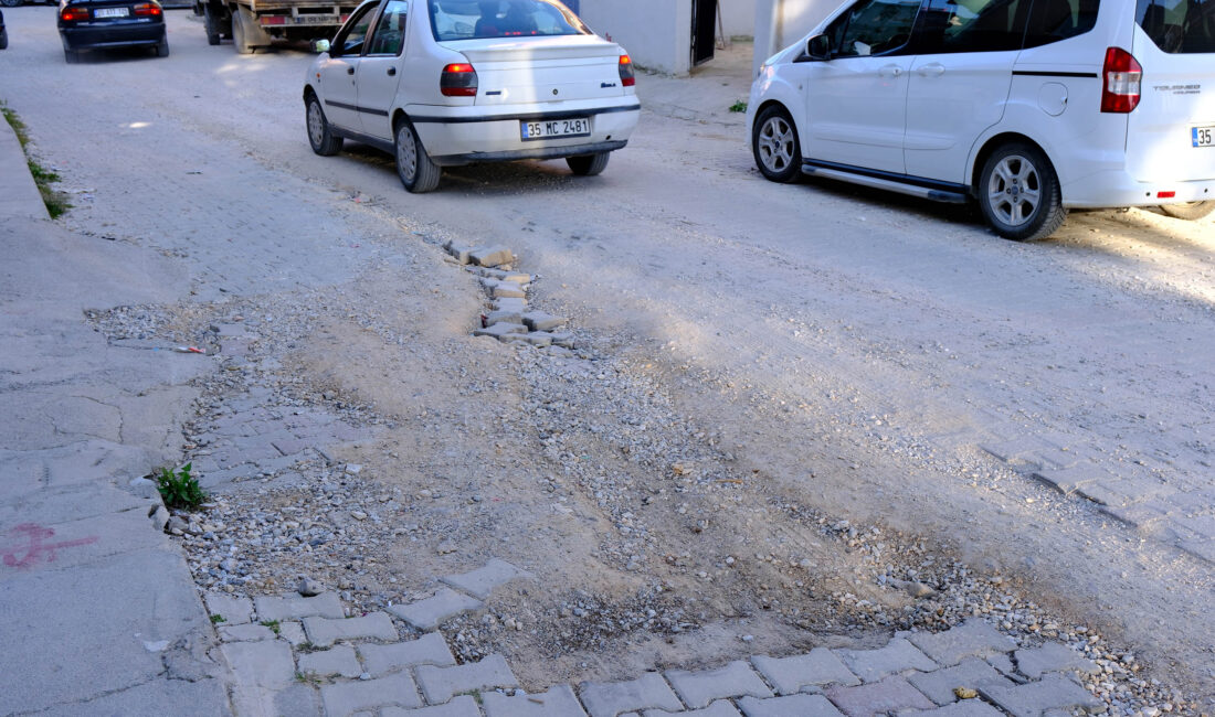 Gaziemir’e bağlı Sarnıç Beldesi’nde yaşayanlar hizmet bekliyor. Beldede yollar delik