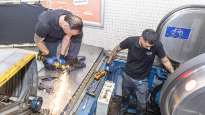 İzmir Metro’da her gün yüz binlerce yolcunun kullandığı yürüyen merdiven